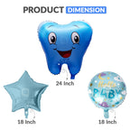 First Tooth Foil Balloon Set (5 Pcs) – Baby Boy & Girl Tooth Party Balloons in Pakistan