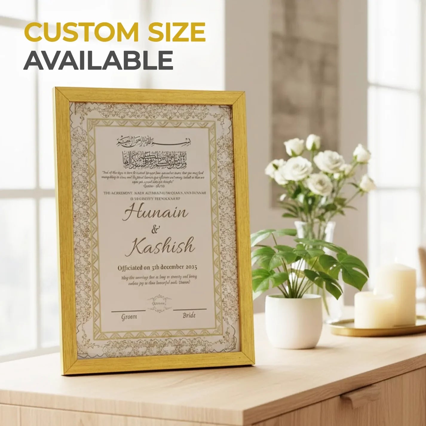 Customize Nikkah Frame.