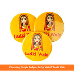 Charming Couple Badges: Larky Wale & Larki Wale (Pack Of 6)