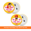 Charming Couple Badges: Larky Wale & Larki Wale (Pack Of 6)