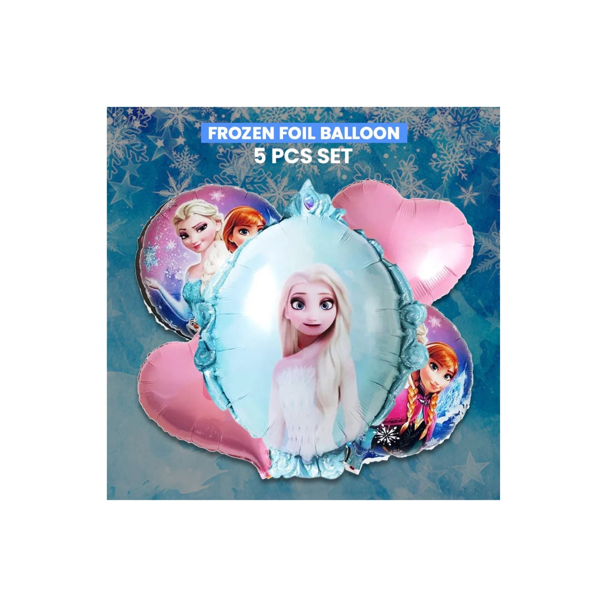 Disney Frozen Theme Foil Balloon Set (5 Pcs)